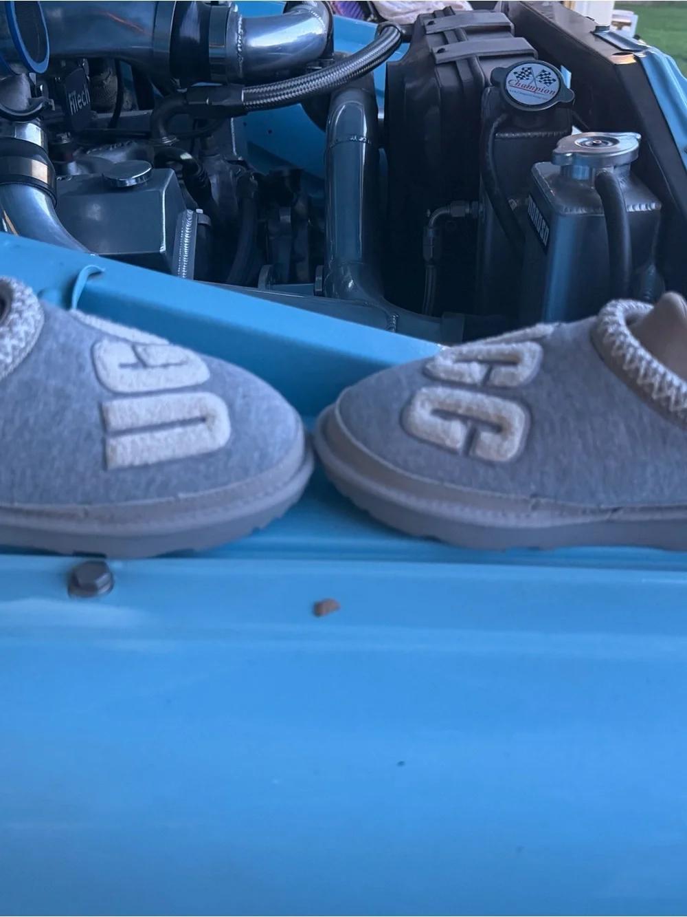 UGG Kids gray Slip-On Cozy Slippers